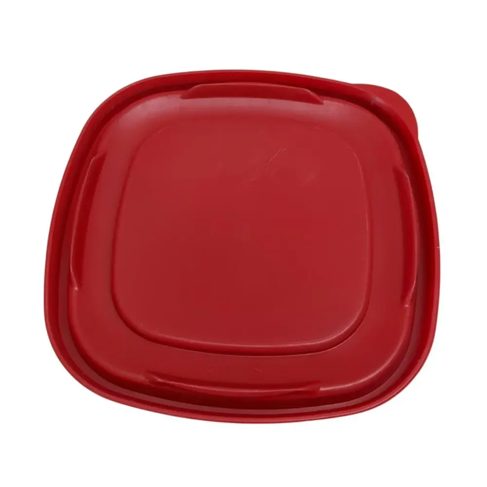 Lot Of 6 Rubbermaid Tops #7J64 ~Lids Only~ Red Stackable 6.5” x 6.5” - Square